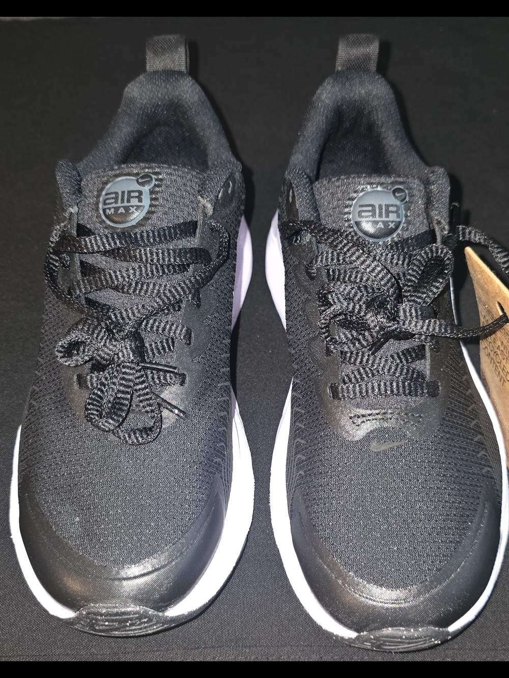 Nike Air Max Black Athletic Sneakers with White Sole (No Box)